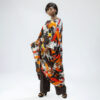 Aigbe drape & Wide-leg trousers