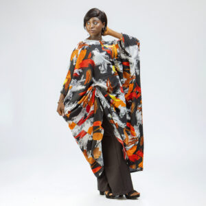 Aigbe drape & Wide-leg trousers