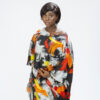 Aigbe drape & Wide-leg trousers